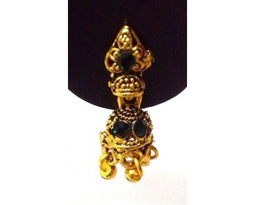 TINY Golden Oxidized Earrings Jhumka Jhumki Imitation Jewelry Drop Dangle EA100